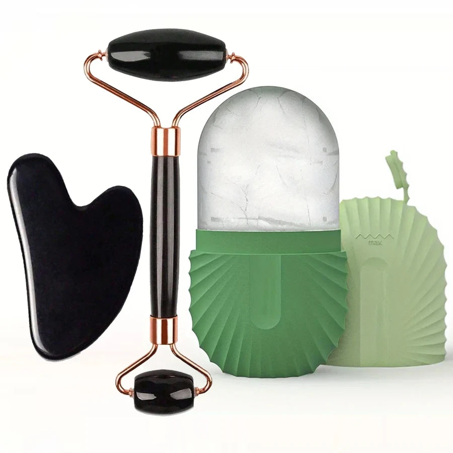 Facial Ice Roller Gua Sha Set