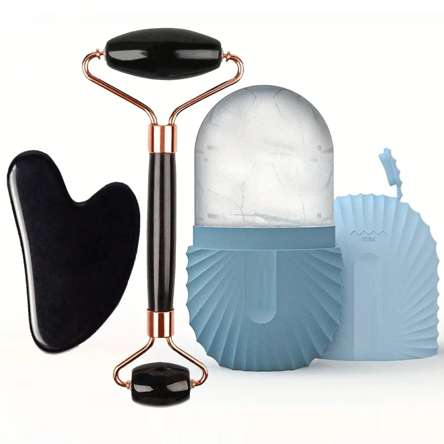 Facial Ice Roller Gua Sha Set