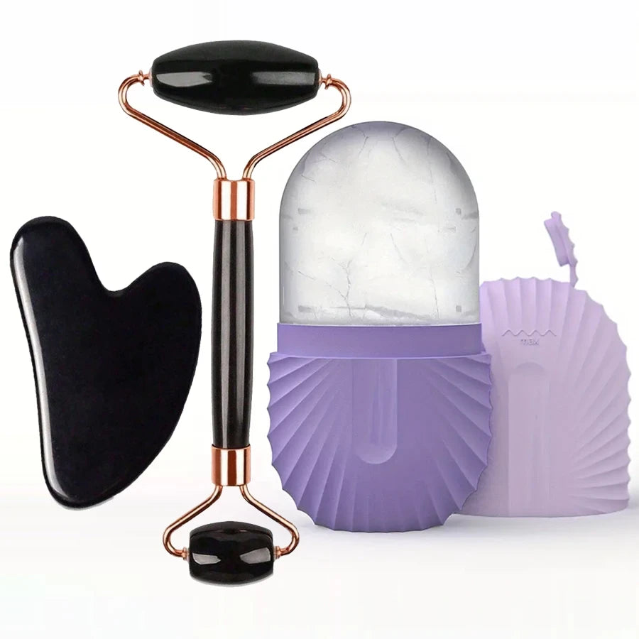Facial Ice Roller Gua Sha Set