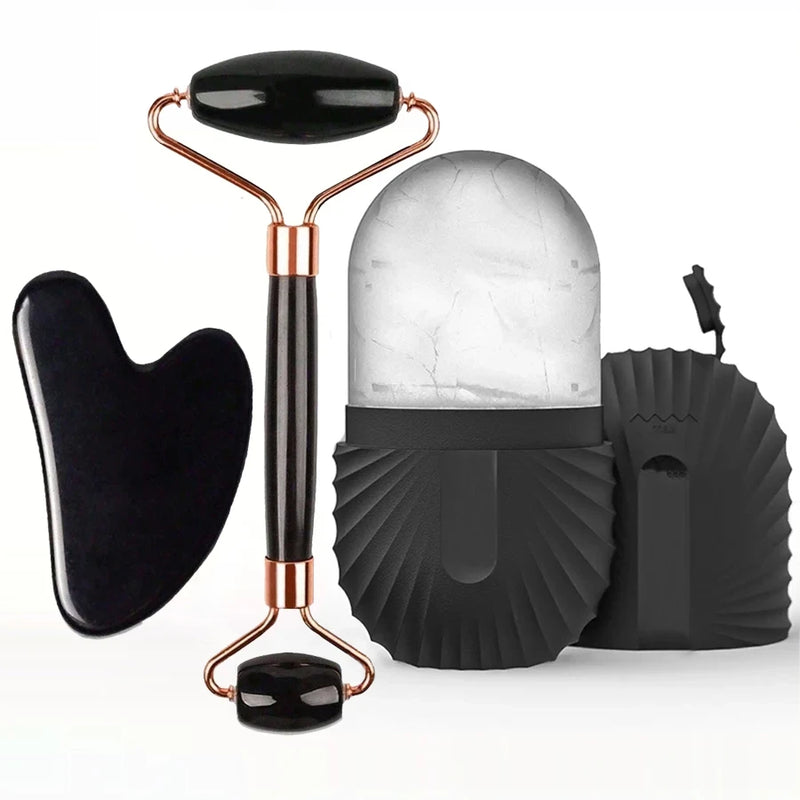 Facial Ice Roller Gua Sha Set